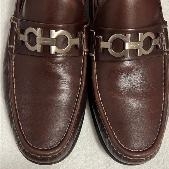 Salvatore Ferragamo Men\'s Dark Brown Slip-On Loafers main image 4